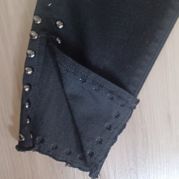 Citizens of Humanity Rocket Studded Ankle Split Hem Jeans Black 26W - Picture 7 of 14